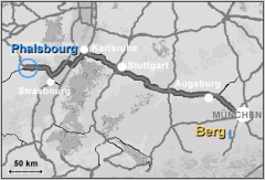 Landkarte mit der Darstellung der beiden Partnergemeinden