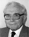 Portrait des Initiators der Städtepartnerschaft Bert Naegele, der 2006 im Alter von 91 Jahren verstarb