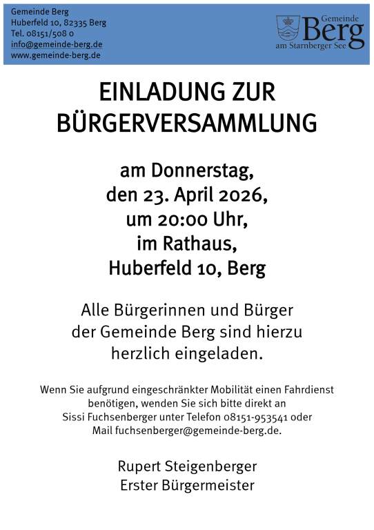 Bürgerversammlung 2026